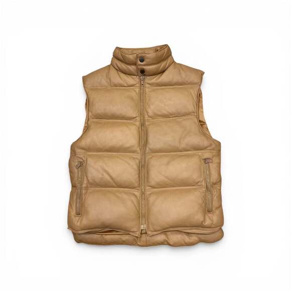 Philippe Monet Jackets & Blazers - Philippe Monet Vintage Genuine Leather Puffer Vest with Down/Feather - Size XS